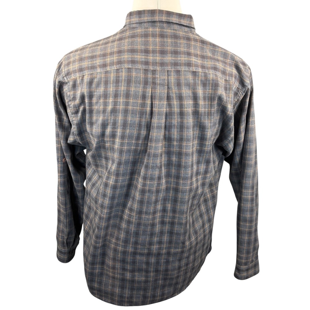 ExOfficio‎ Travel Mens L Gray Plaid Long Sleeve Button Down Utility Shirt Pocket - Picture 3 of 7